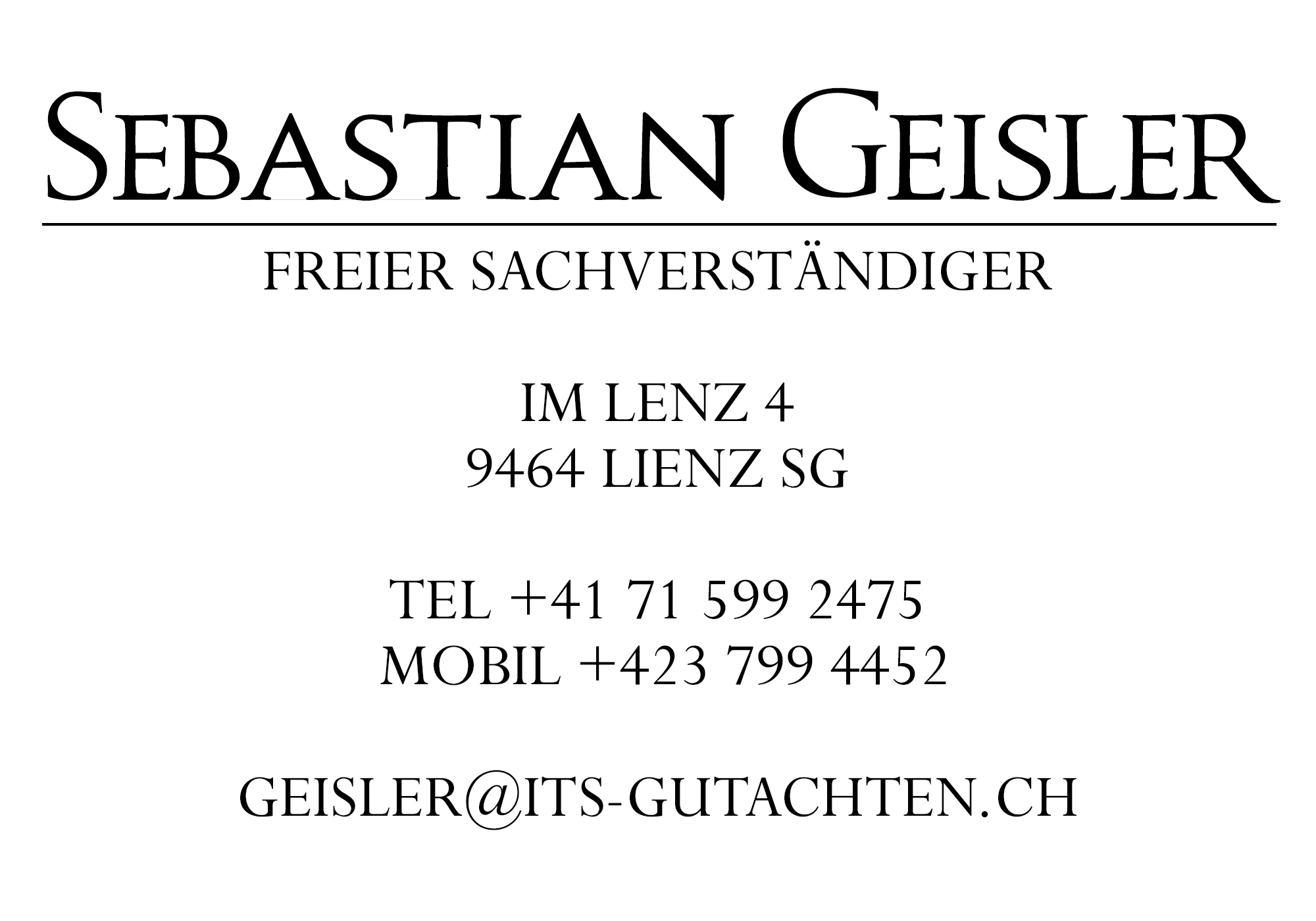 Sebastian Geisler, geisler@its-gutachten.ch